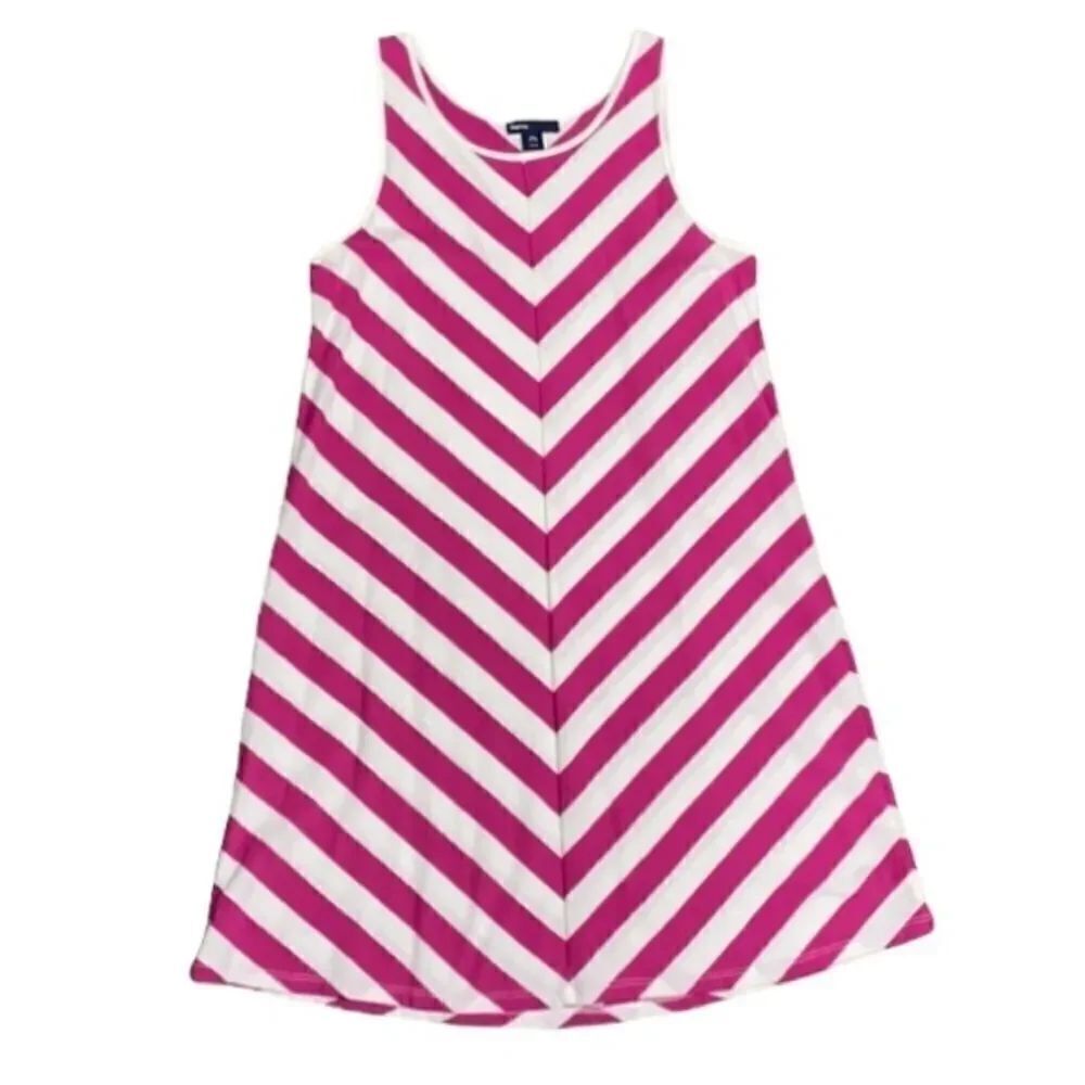 Gap Pink Chevron kids Sleeveless Knit Dress size 14-16